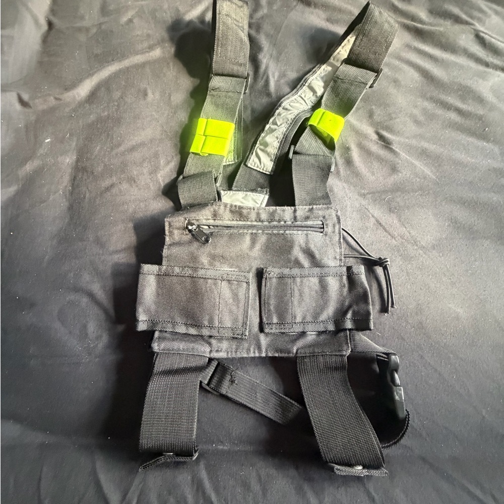 Black Tactical Vest with Neon Accents